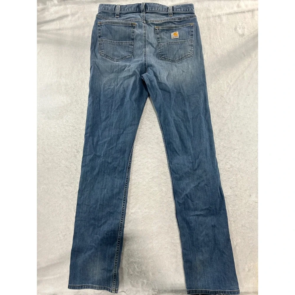 Carhartt Mens Relaxed Fit Straight Leg Blue Denim Jeans 32x36 Medium Wash